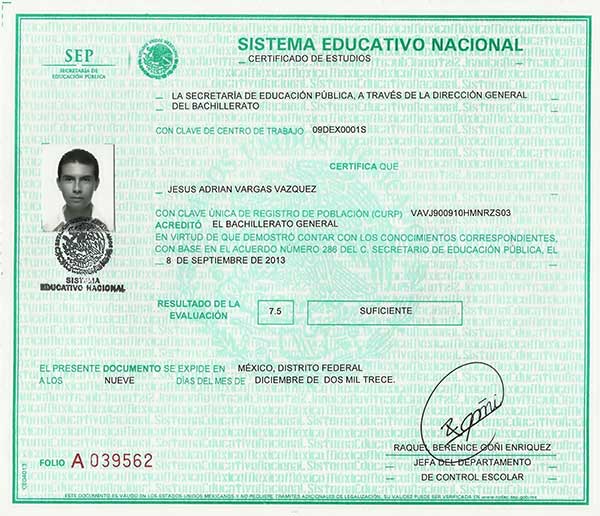 Formato De Certificado De Preparatoria Los certificados